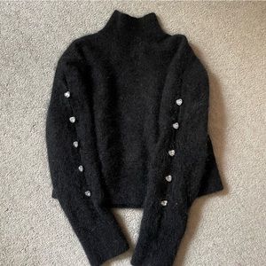 & other stories mohair sweater with heart buttons